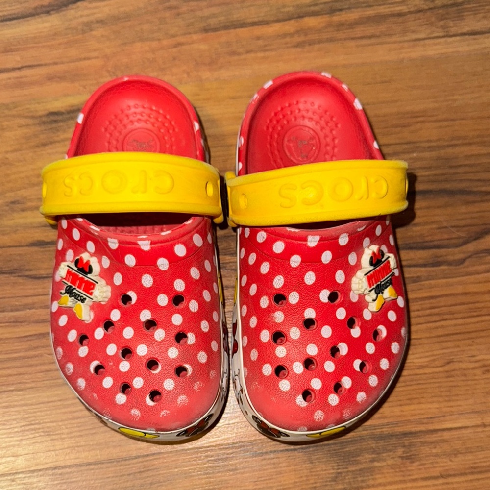 CROCS Red and Yellow Slippers with Adjustable Strap